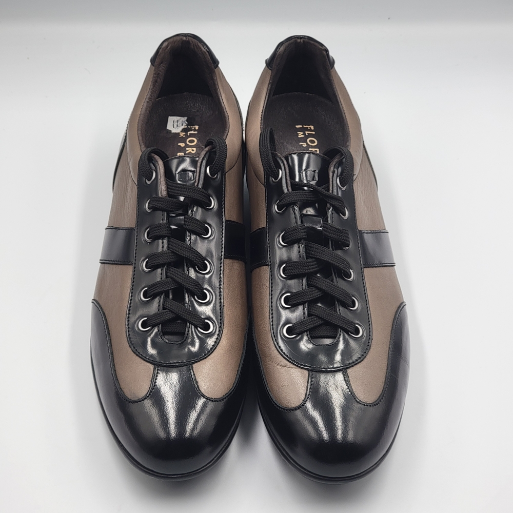 Florsheim Imperial Italian Leather Sneakers Men's 11 Brown Black Casual Sneakers